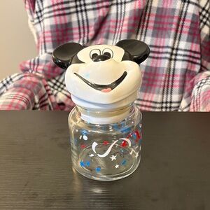 The Walt Disney Company vintage Mickey Mouse Glass Jar with Lid
